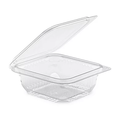 Boîte plate en fer blanc couvercle plastique à charnières 18.5 cm